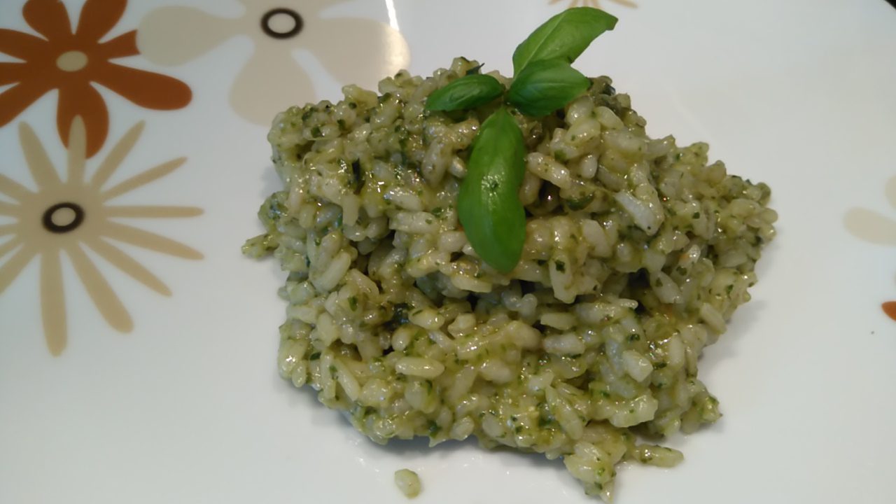 Risotto al pesto di basilico