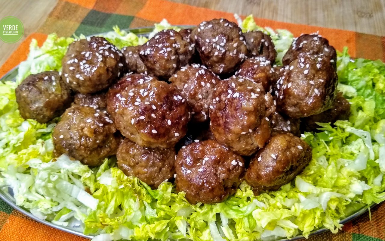 Teriyaki di polpette al mandarino