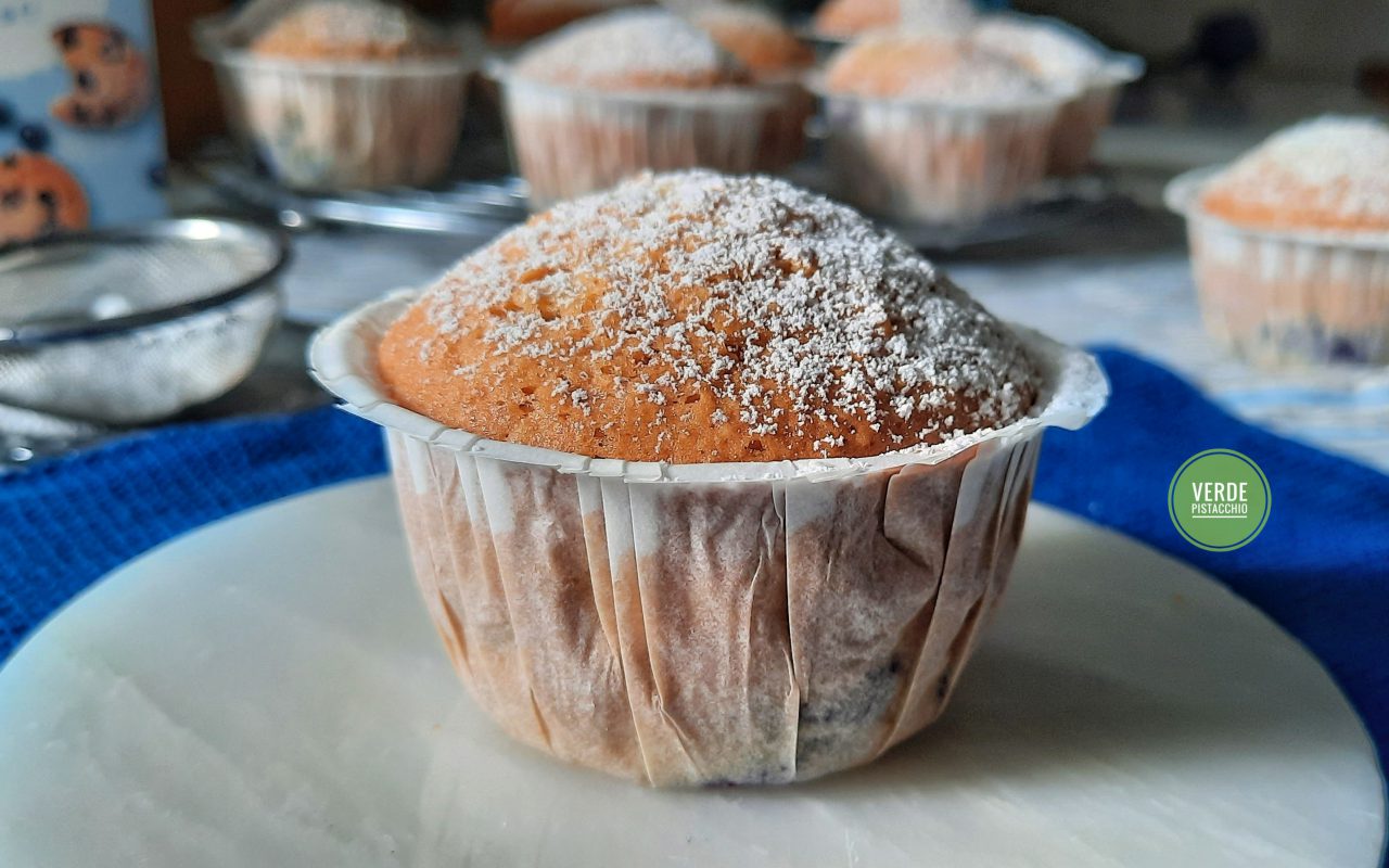 Muffins ai mirtilli, farina di mandorle e limone